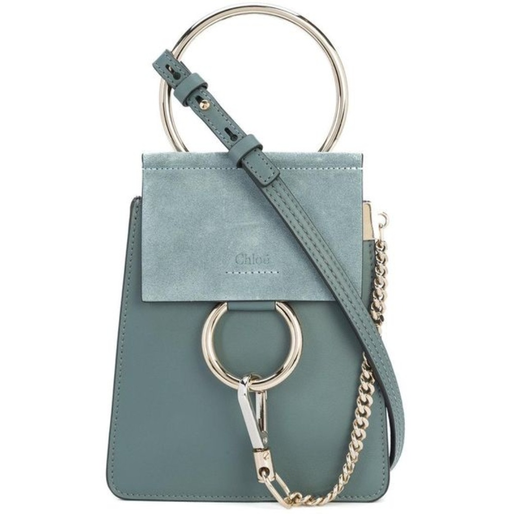 Chloe Faye Small Bracelet Blue Leather Cross Body